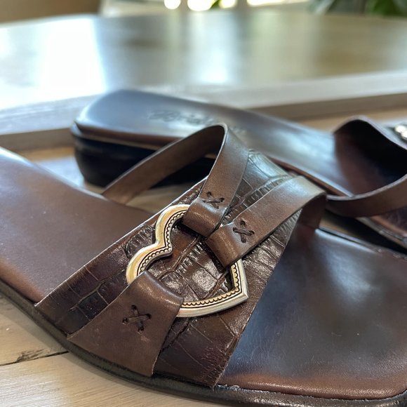 Brighton Chocolate Leather Sandals - Picture 4 of 5